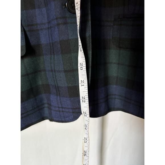 J. Crew Blazer Jacket 10 Blue Green Plaid Check Two Buttons Fall Winter Preppy - Picture 5 of 11